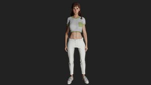 Girl with big eyes 3D model