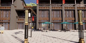 3D Ancient Town Commercial Street-A1