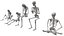 Skeleton Sitting Poses - Low-poly 3D model