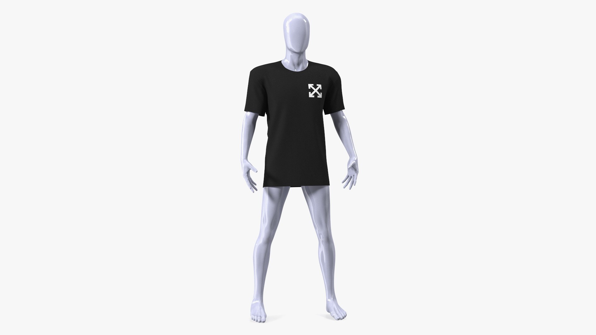 Shirt Off White on Mannequin 3D model preview