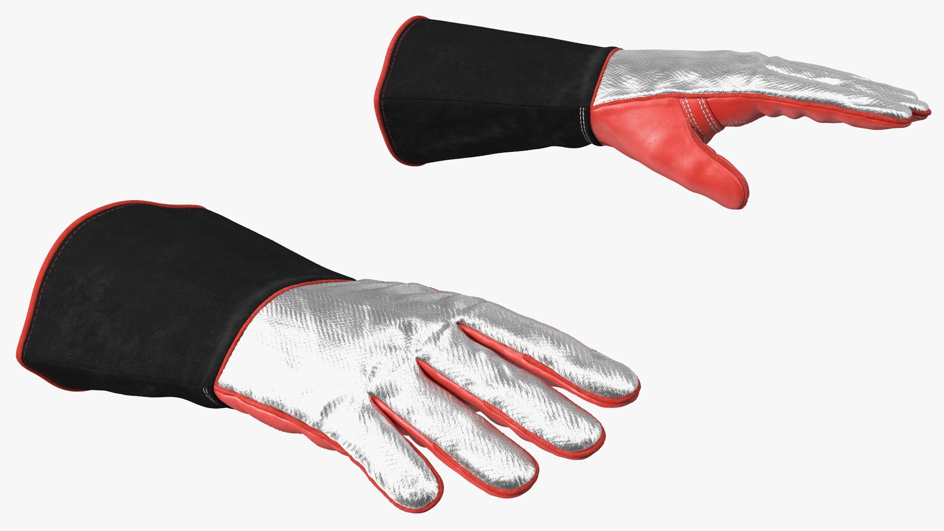 Heat Resistant Welding Gloves Rigged for Cinema 4D 3D model preview