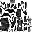 00451Kyrsten002 - Adult Caucasian woman shopping with bag in transitional seasonal clothing
