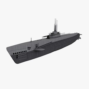 WW2 Gato Class Submarine USS Wahoo SS-238 Low Poly