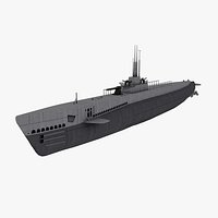 WW2 Gato Class Submarine USS Wahoo SS-238 Low Poly