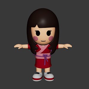 3D Stylized Cute Girl Character Cartoon Chibi 3D Model model