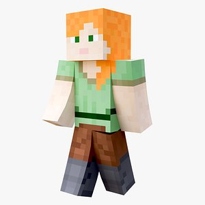 Minecraft Alex Rigged 3D Model Game Ready 4K PBR
