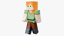 Minecraft Alex Rigged 3D Model Game Ready 4K PBR