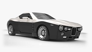 3D car retro futuristic
