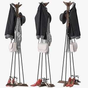 3D Handmade Wooden Rack model