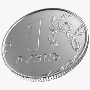 3D Russian 1 Ruble Coin