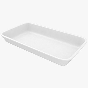 Foam Food Tray v2 3D model