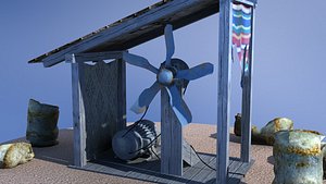 Post apocalyptic wind turbine