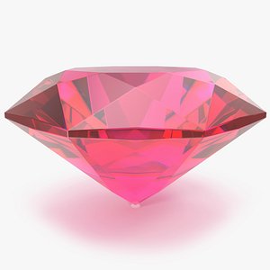 3D Single Cut Pink Topaz model