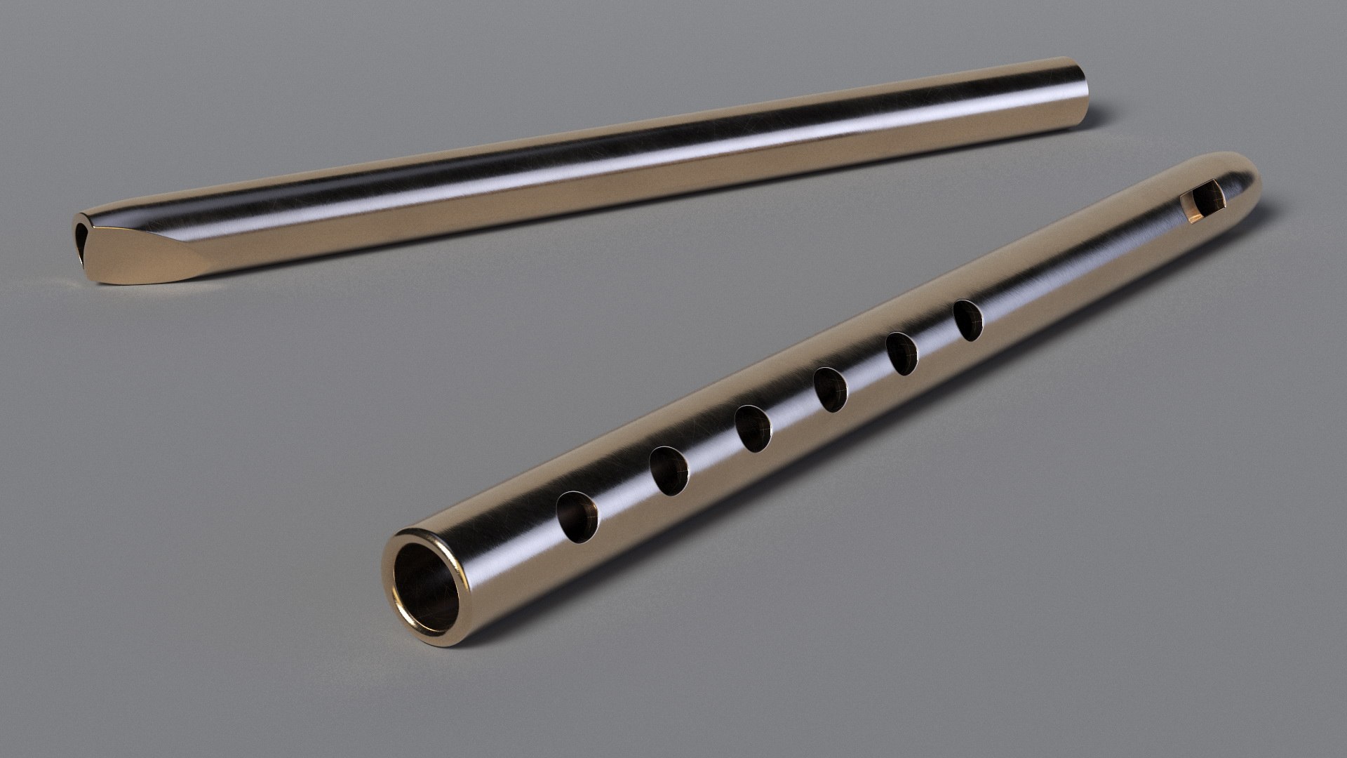 3D Brass Flute Model - TurboSquid 2378194