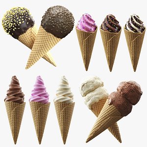 Ice Cream Cones set 3D model