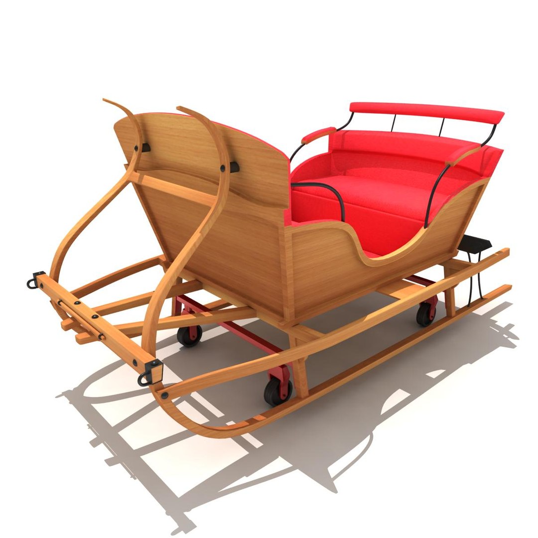 santa sleigh 3d obj