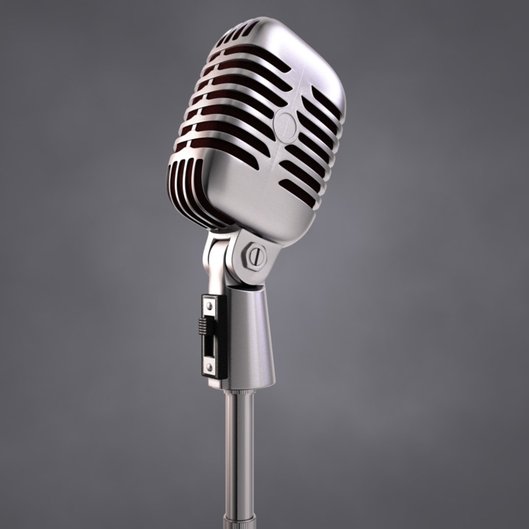 50s microphone 3d c4d