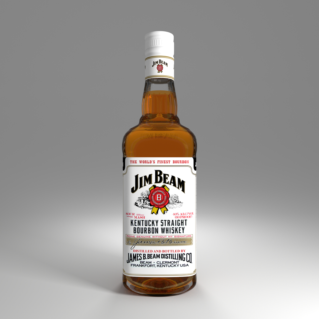 jim beam bottle whiskey obj
