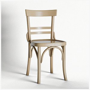 Cafe Bistro Wooden Chair v2 low-poly