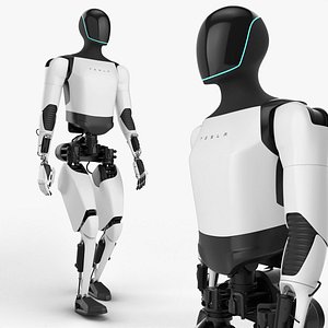 Android Robot Tesla Optimus Gen 2 Walking Animated Rigged For Blender 3D model