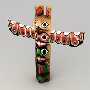 3d model native totem pole