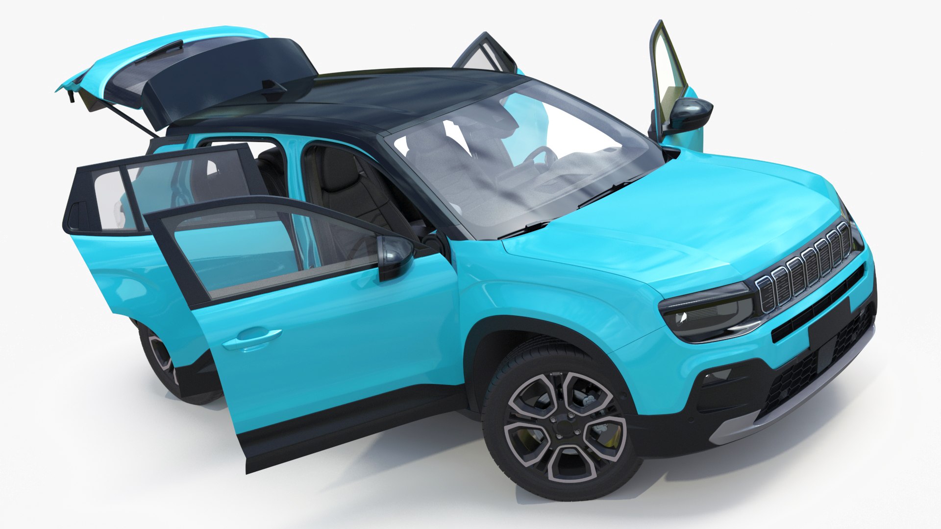 Crossover Blue Rigged 3D model preview