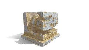 Ancient Carved Stone Block 3D model