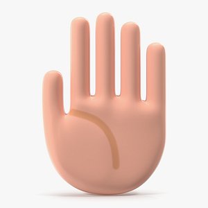 3D model Raised Hand Emoji