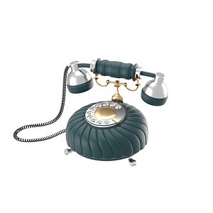 obj retro styled phone dark blue