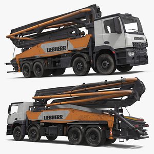 Mercedes Arocs Liebherr Concrete Pump Yellow Dirty Rigged