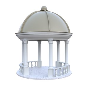 Classical Dome Pavilion Gazebo 3D Model PBR 4K Realistic Low poly 3D model