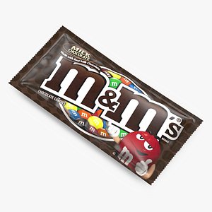 M and Ms Candy Package Brown 3D model
