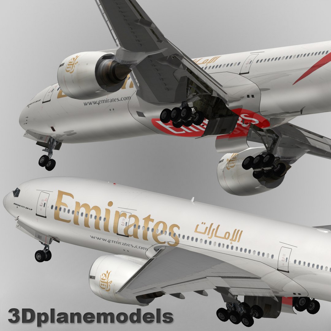 Boeing 777-200lr 3d Model