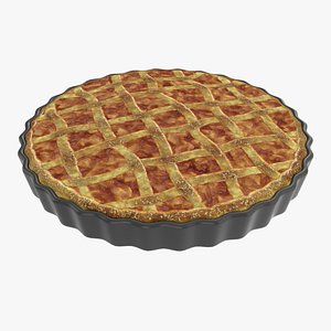 3D Apple Pie with Plate 02 model