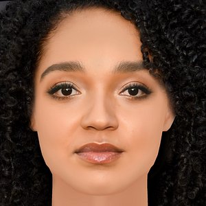 Aisha Dee Head - No Hair - Low poly head for game 3D model