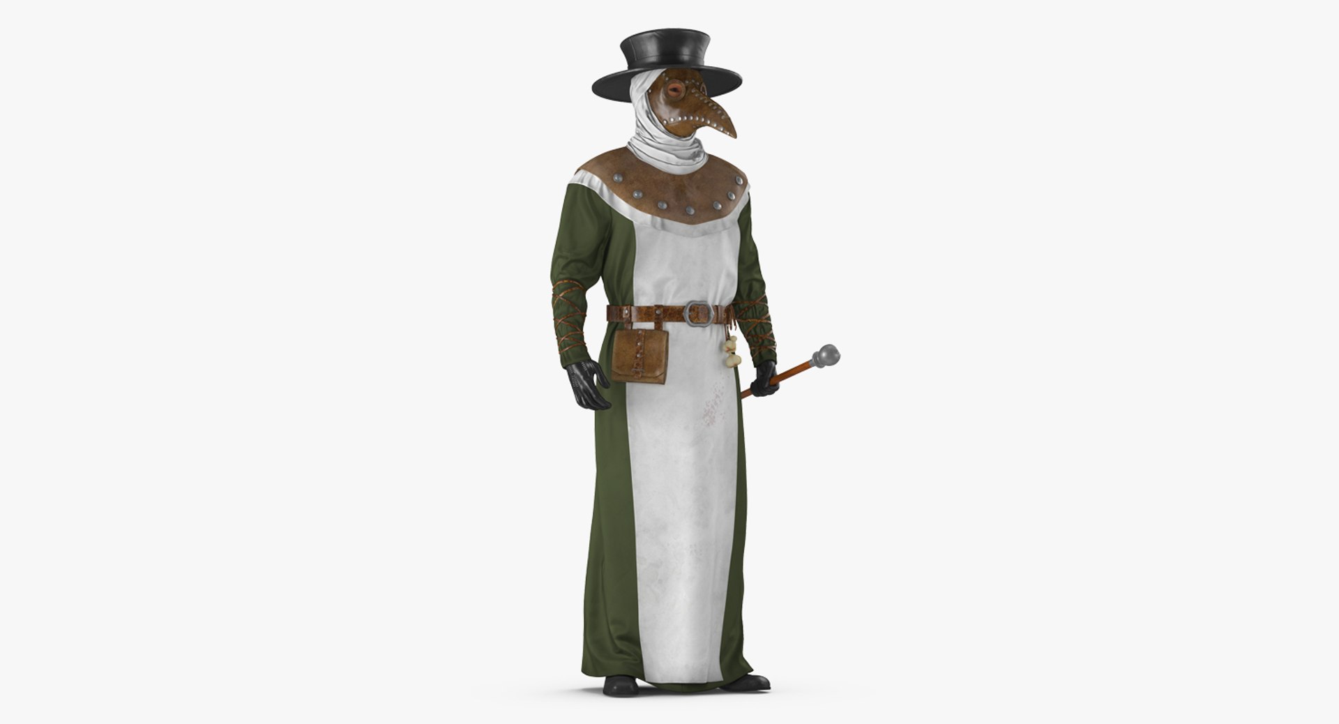 Plague Doctor Standing Pose 3D Model 3D model preview