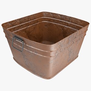 3D Rusty Square Tub model