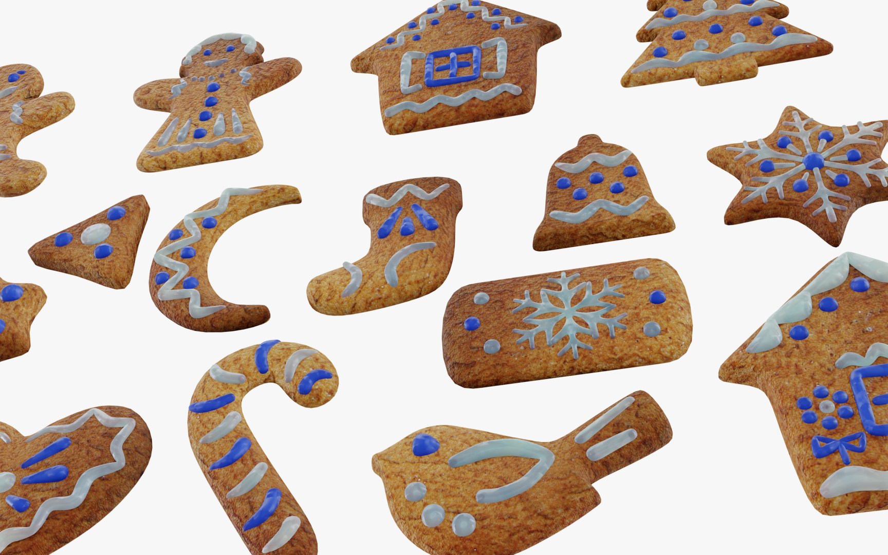 3D Gingerbread Cookies Model - TurboSquid 2180179