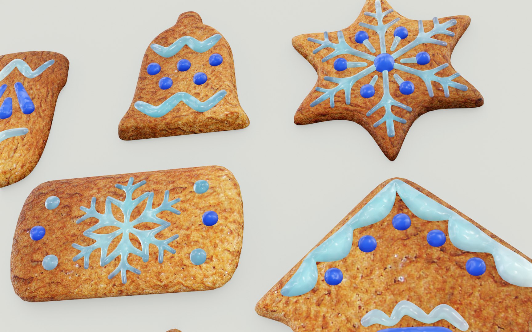 3D Gingerbread Cookies Model - TurboSquid 2180179