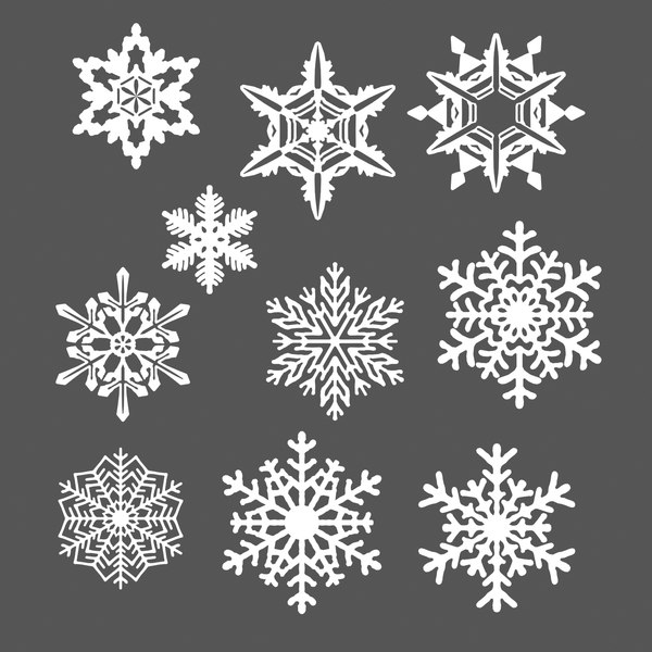 10 snowflakes 3ds