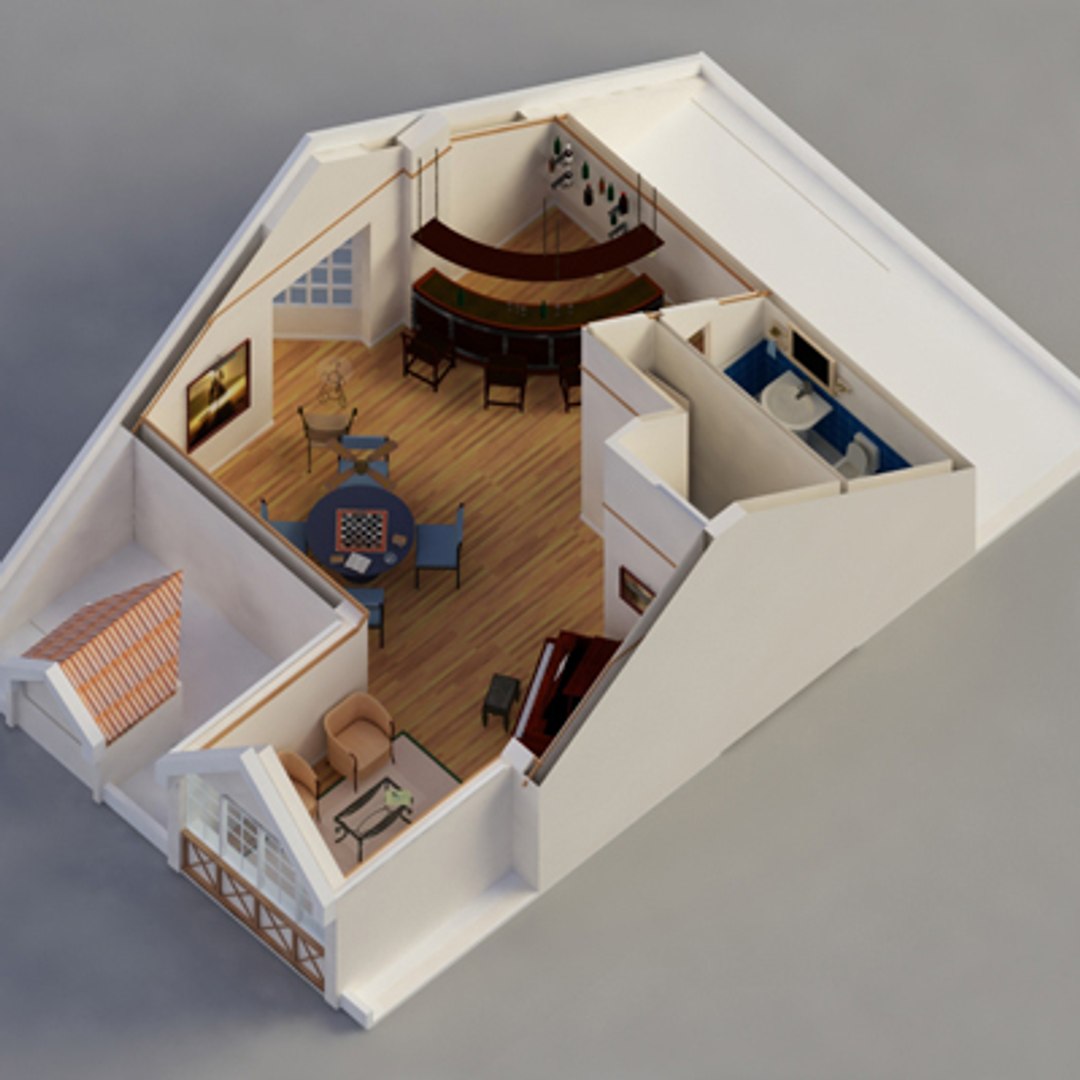 House Interior 3d Dxf
