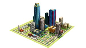lowpoly Modular city - Game ready