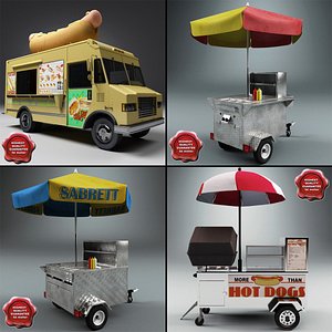 3d model hot dog carts