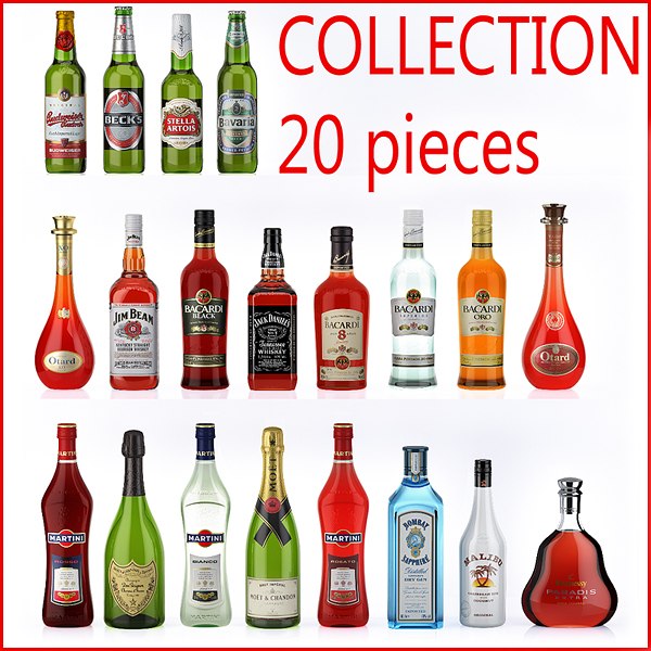 3d beer bottles s model