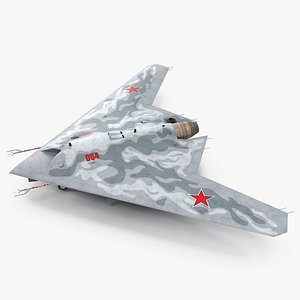 3D Russian Heavy Strike Unmanned Bomber S-70 Okhotnik