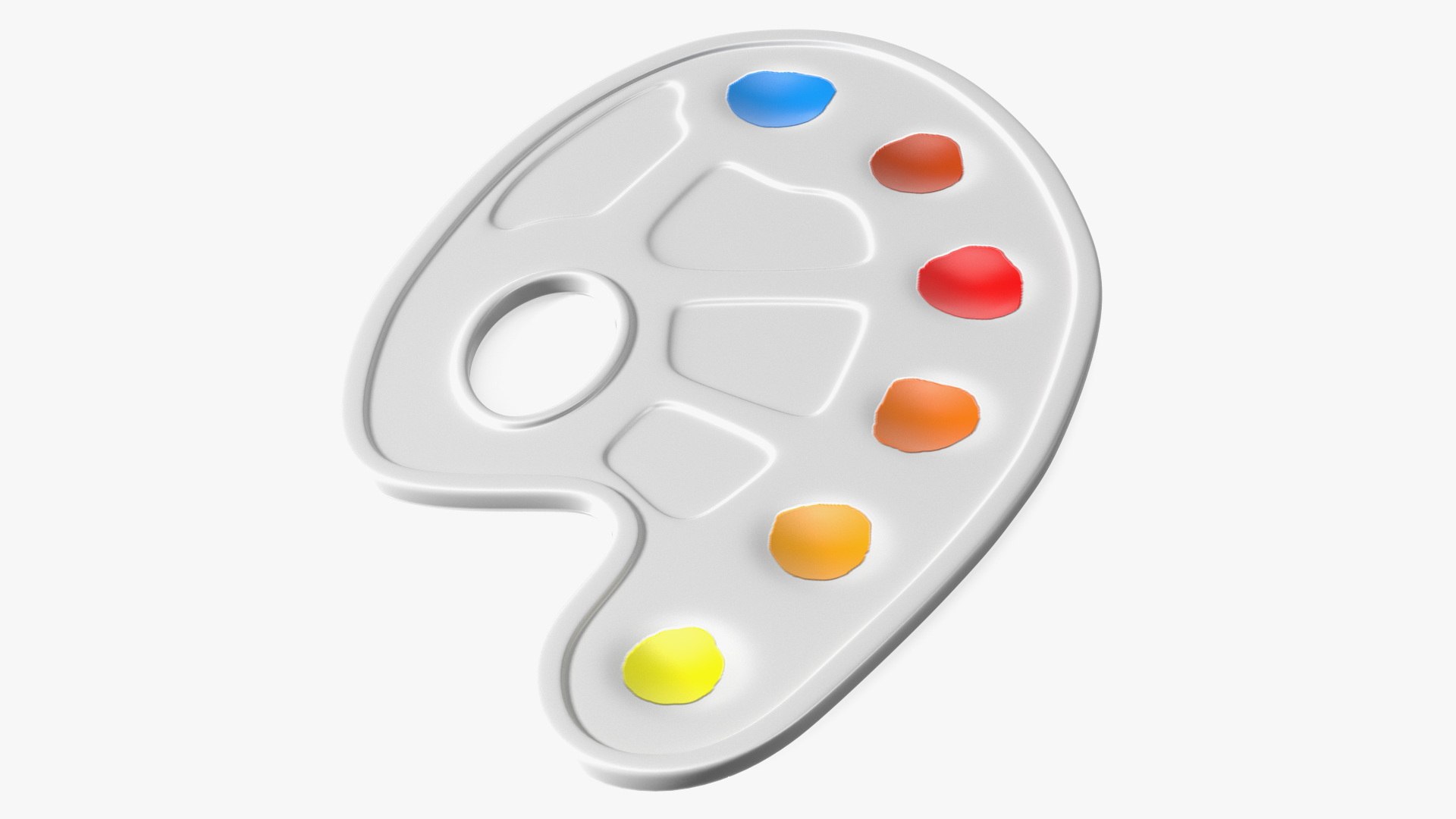 Palette with Acrylic Paints 3D model preview
