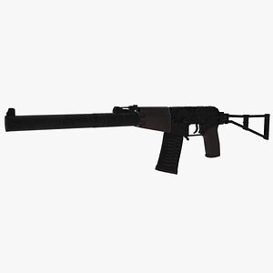 3d model silenced rifle val
