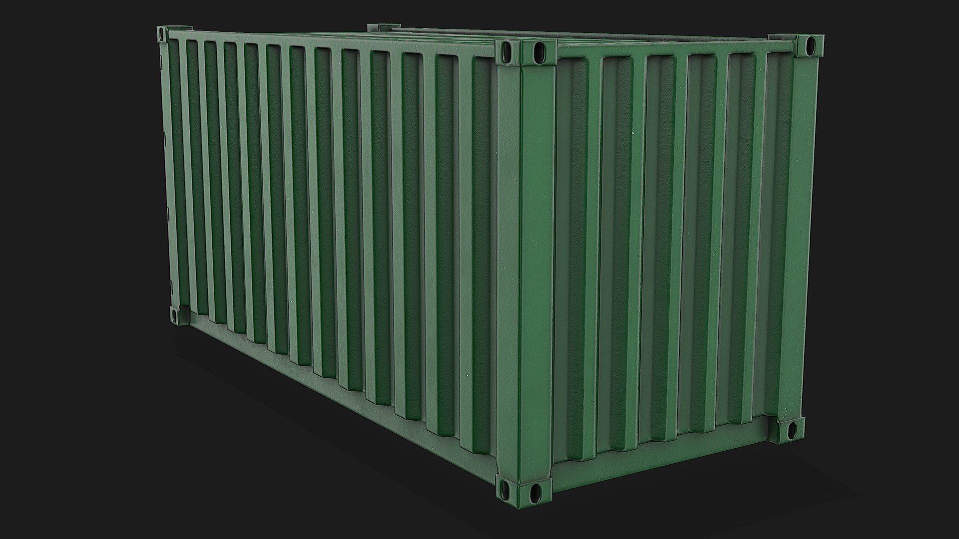 20ft Shipping Container - Green 3D Model - TurboSquid 2150735