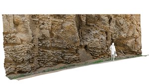 3D model scan natural cliff wall rock