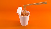 Cup noodles with Chopstick 3D model